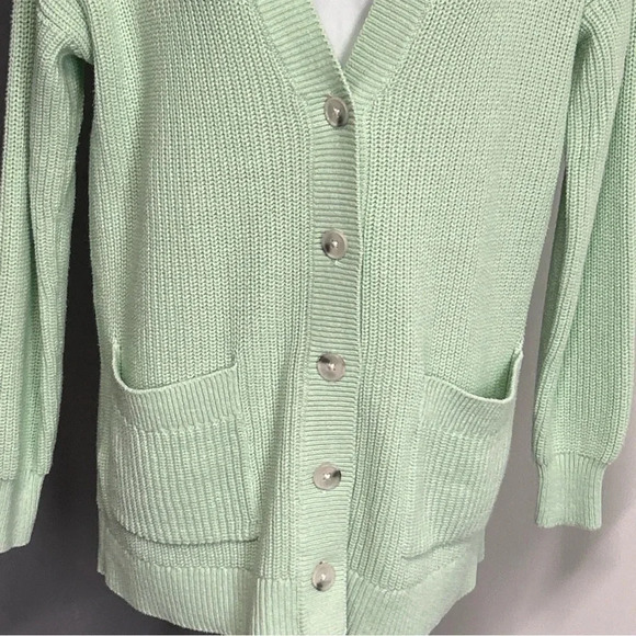 Loft Green Button Front‎ Cardigan Pockets Women’s XS Business Casual Preppy - Picture 3 of 11